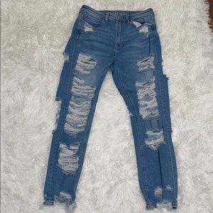 American Eagle Mom Jeans with Holes